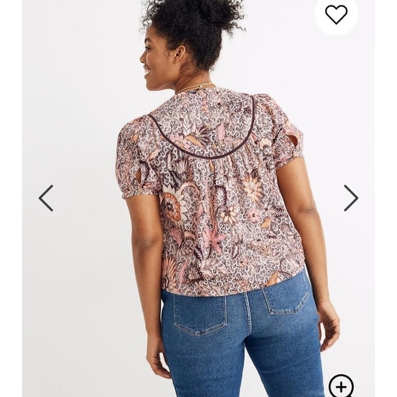 NWT Madewell Yoked Puff-Sleeve Top in Bali Blooms - Picture 3 of 8